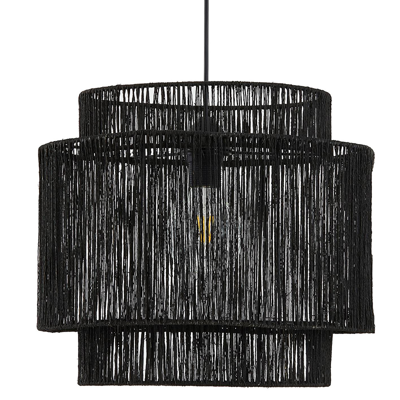 Подвесной светильник Signe Wicker Hemp Black Dual Черный Подвесной светильник Signe Wicker Hemp Black Dual Черный в Твери | Loft Concept