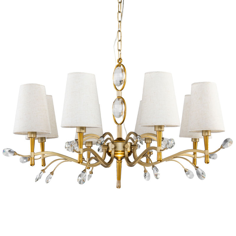 Люстра Desiree Chandelier 84 Латунь матовое золото Белый Прозрачный Люстра Desiree Chandelier 84 Латунь матовое золото Белый Прозрачный в Твери | Loft Concept