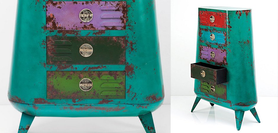 Комод металлический с цветными ящиками Retro Futurismo chest V Комод металлический с цветными ящиками Retro Futurismo chest V - Loft-Concept в Твери