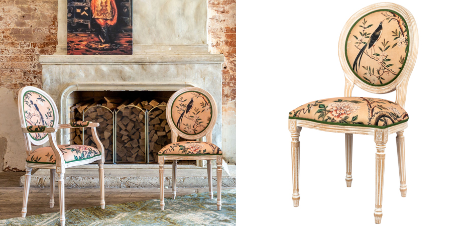 Стул Beige and Green Chinoiserie Stool Стул Beige and Green Chinoiserie Stool - Loft-Concept в Твери