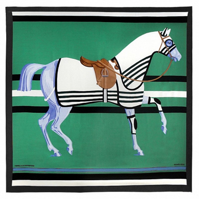 Плед Hermes Horse Green Plaid Зеленый Голубой Черный Коричневый Плед Hermes Horse Green Plaid Зеленый Голубой Черный Коричневый в Твери | Loft Concept
