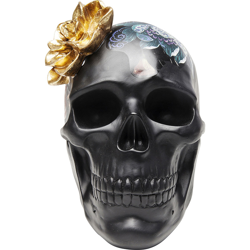 Статуэтка Skull with flowers Черный Статуэтка Skull with flowers Черный в Твери | Loft Concept