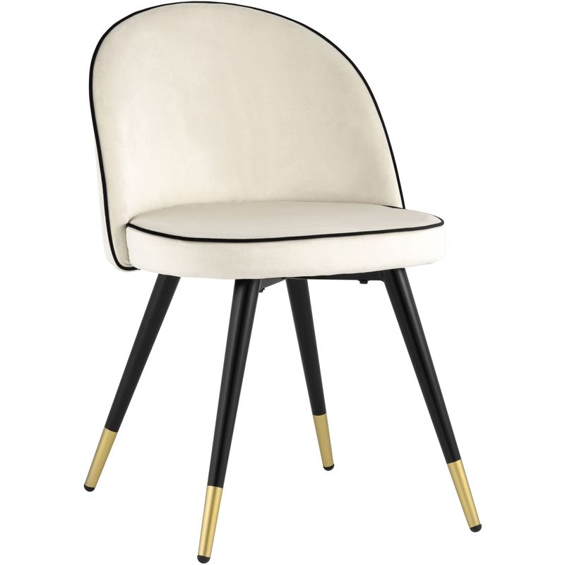 Стул Cooper Chair LUX Молочный Велюр с Черным кантом Молочный Черный Стул Cooper Chair LUX Молочный Велюр с Черным кантом Молочный Черный в Твери | Loft Concept