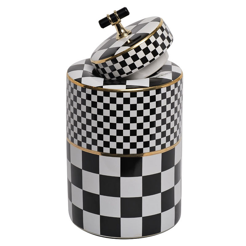 Ваза Chess Vase 26 Черный Белый Золотой Ваза Chess Vase 26 Черный Белый Золотой в Твери | Loft Concept