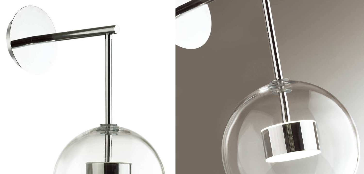 Бра Transparent Bubble Sconce chromium - фото