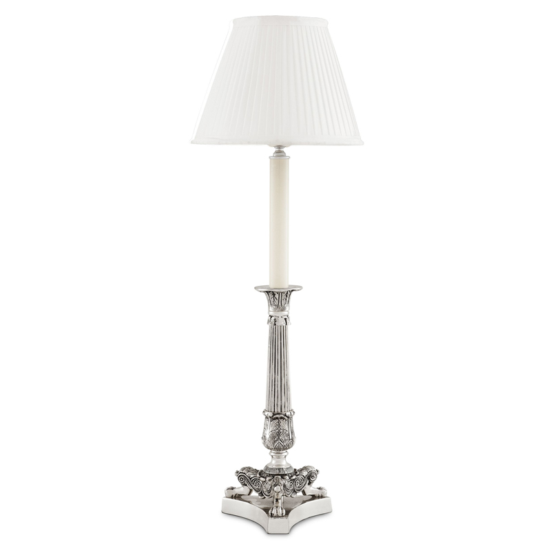 Настольная лампа Eichholtz Table Lamp Perignon Silver Серебряный Белый Настольная лампа Eichholtz Table Lamp Perignon Silver Серебряный Белый в Твери | Loft Concept