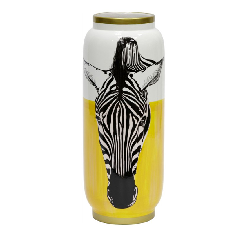 Ваза Zebra head Vase Белый Желтый Черный Золотой в Твери | Loft Concept 