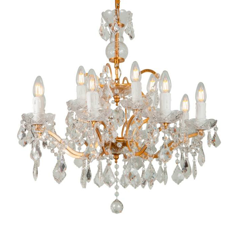 Люстра 19th c. Rococo IRON & CLEAR CRYSTAL GOLD Chandelier Прозрачное Стекло Золотой Люстра 19th c. Rococo IRON & CLEAR CRYSTAL GOLD Chandelier Прозрачное Стекло Золотой в Твери | Loft Concept