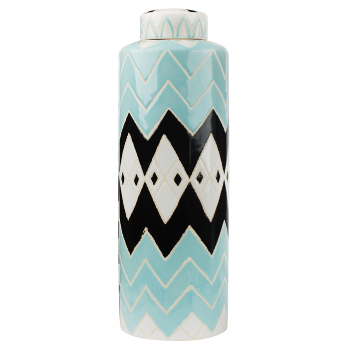 Ваза Oriental vase Бирюзовый Черный Ваза Oriental vase Бирюзовый Черный в Твери | Loft Concept