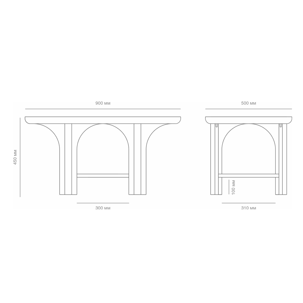 Стол кофейный деревянный с арочным основанием Arch Passage Стол кофейный деревянный с арочным основанием Arch Passage в Твери