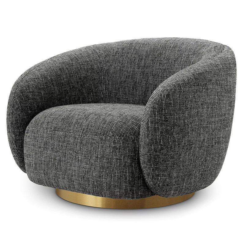 Кресло Eichholtz Swivel Chair Brice Rocat Black Серый Черный Латунь Кресло Eichholtz Swivel Chair Brice Rocat Black Серый Черный Латунь в Твери | Loft Concept