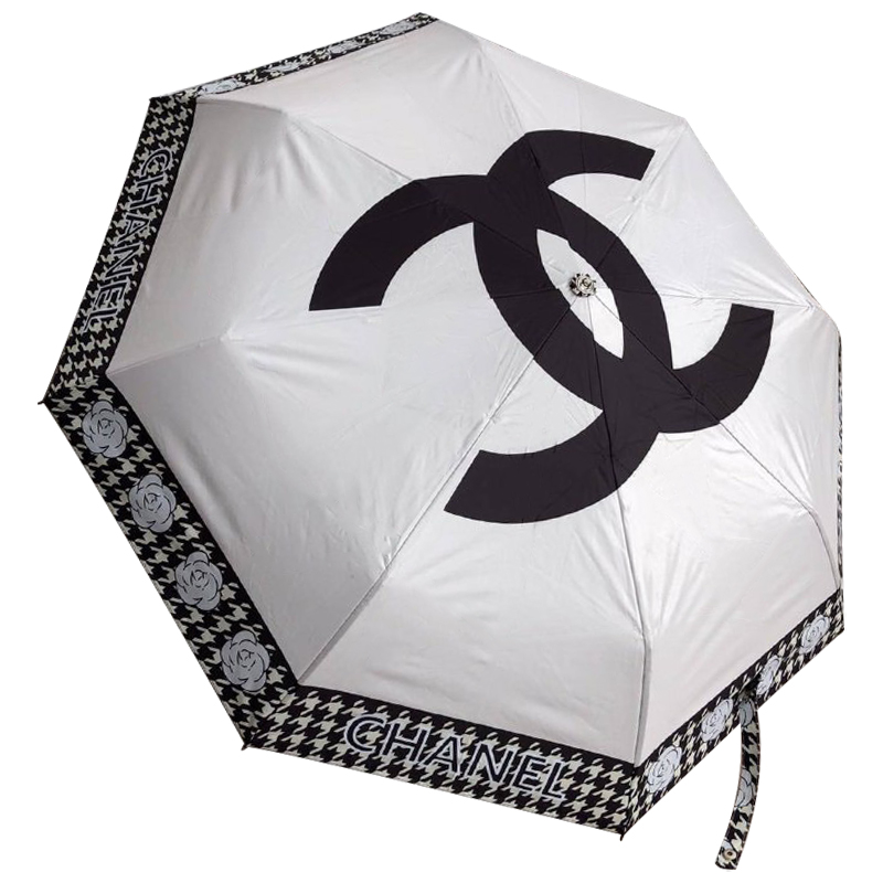 Зонт раскладной CHANEL дизайн 016 Белый цвет Белый Черный Зонт раскладной CHANEL дизайн 016 Белый цвет Белый Черный в Твери | Loft Concept