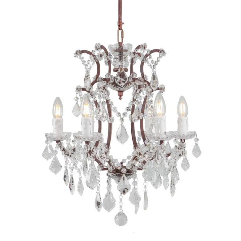 Люстра 19th c. Rococo IRON & CLEAR CRYSTAL Brown Chandelier 6 Коричневый винтаж Прозрачное Стекло Люстра 19th c. Rococo IRON & CLEAR CRYSTAL Brown Chandelier 6 Коричневый винтаж Прозрачное Стекло в Твери | Loft Concept