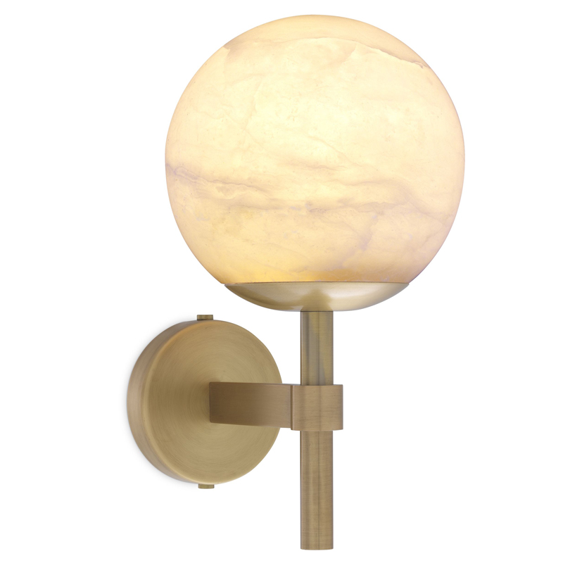 Бра Eichholtz Wall Lamp Jade alabaster Латунь Античная полированная Белый Бра Eichholtz Wall Lamp Jade alabaster Латунь Античная полированная Белый в Твери | Loft Concept