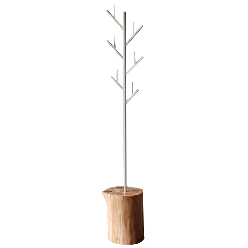 Вешалка Metal Branches and Stump Floor Hanger White Белый Светлый дуб Вешалка Metal Branches and Stump Floor Hanger White Белый Светлый дуб в Твери | Loft Concept