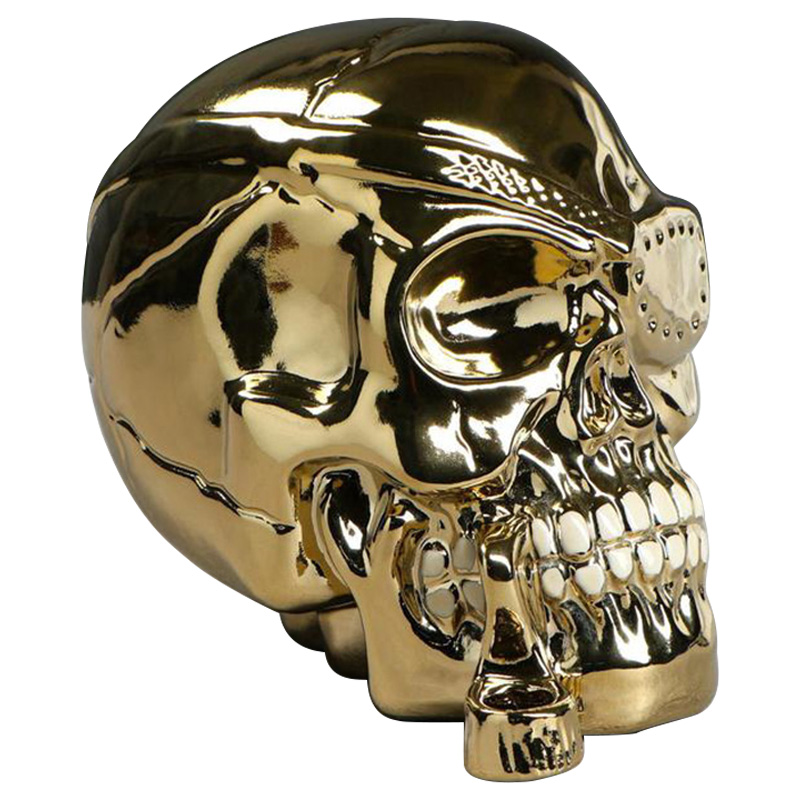 Статуэтка Golden Skull with Pipe Золотой Статуэтка Golden Skull with Pipe Золотой в Твери | Loft Concept