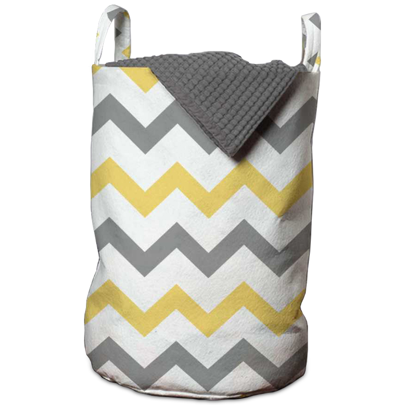 Корзина Mustard and Gray Chevron Basket Горчичный Серый Белый Корзина Mustard and Gray Chevron Basket Горчичный Серый Белый в Твери | Loft Concept