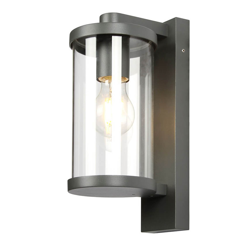 Уличный настенный светильник Horan Street Lamp Черный Прозрачное Стекло Уличный настенный светильник Horan Street Lamp Черный Прозрачное Стекло в Твери | Loft Concept