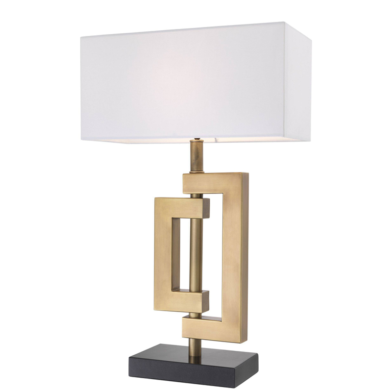 Настольная лампа Eichholtz Table Lamp Leroux brass Белый Латунь Античная полированная Черный Настольная лампа Eichholtz Table Lamp Leroux brass Белый Латунь Античная полированная Черный в Твери | Loft Concept