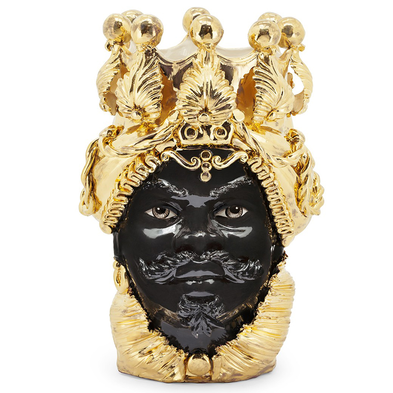 Ваза VASE MORO MAN BIG DREAMS gold Черный Глянцевое золото Ваза VASE MORO MAN BIG DREAMS gold Черный Глянцевое золото в Твери | Loft Concept