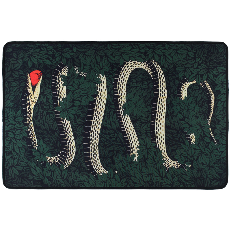 Ковер Snake Fornasetti green Зеленый Черный Красный Бежевый Ковер Snake Fornasetti green Зеленый Черный Красный Бежевый в Твери | Loft Concept