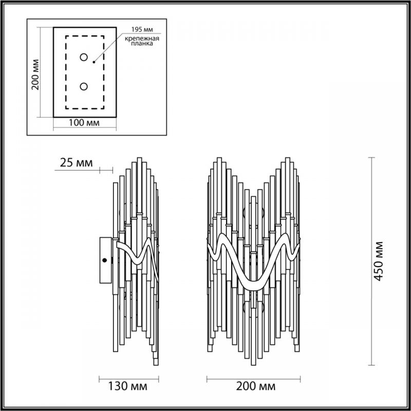 Бра Bronze Pipes стеклянное Бра Bronze Pipes стеклянное в Твери