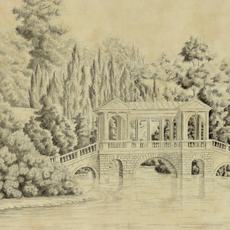 Обои ручная роспись English Landscape Special Colourway on brown painted Xuan paper Обои ручная роспись English Landscape Special Colourway on brown painted Xuan paper в Твери | Loft Concept