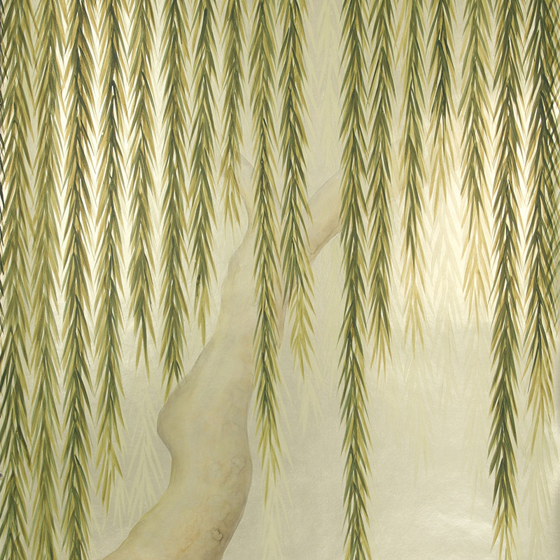 Обои ручная роспись Willow Original colourway on Champagne Gold gilded paper  в Твери | Loft Concept 