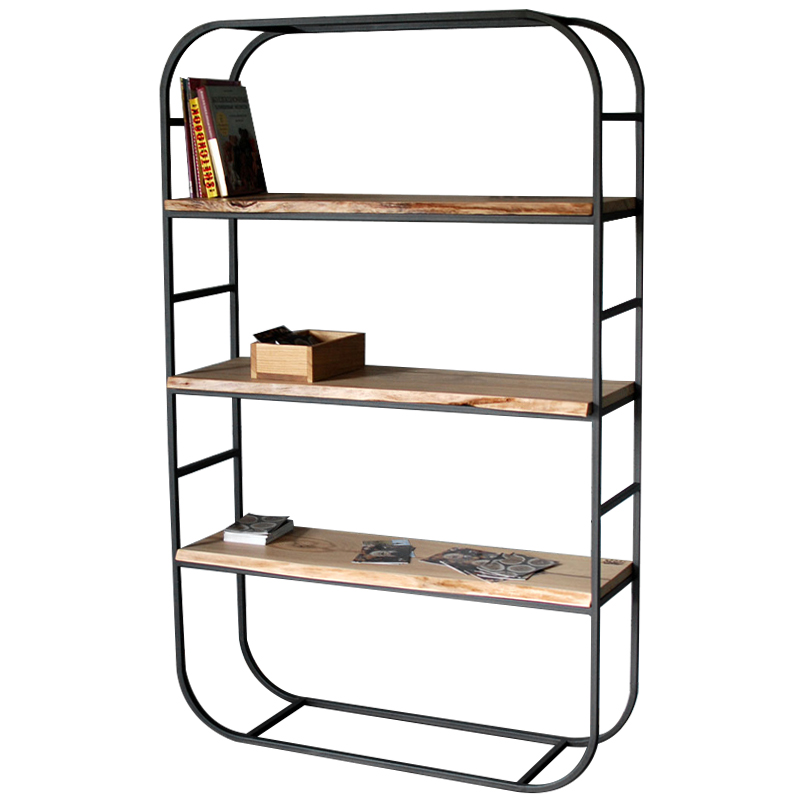 Стеллаж Jensen Industrial Metal Rust Rack Черный Светлый дуб Стеллаж Jensen Industrial Metal Rust Rack Черный Светлый дуб в Твери | Loft Concept