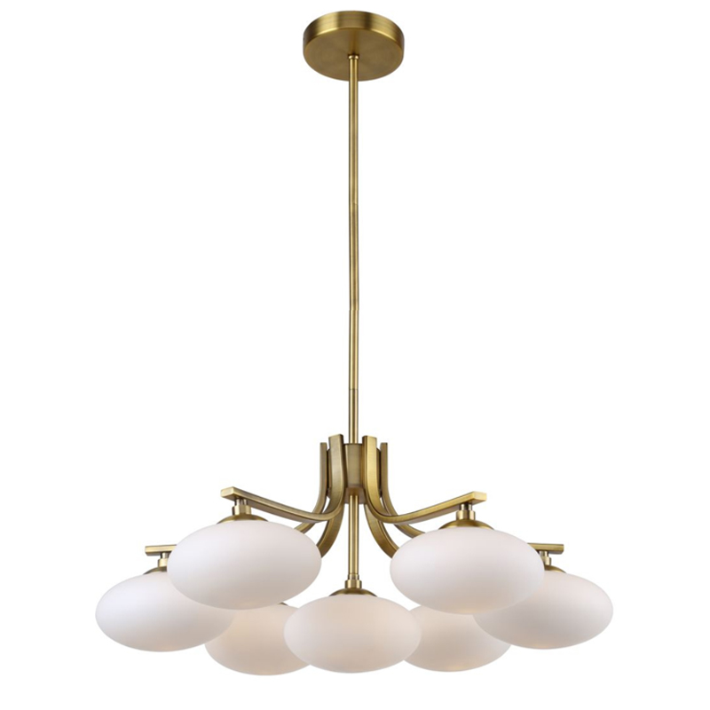 Oval Balls Mushrooms Chandelier 7 Brass Латунь Прозрачный белый Oval Balls Mushrooms Chandelier 7 Brass Латунь Прозрачный белый в Твери | Loft Concept
