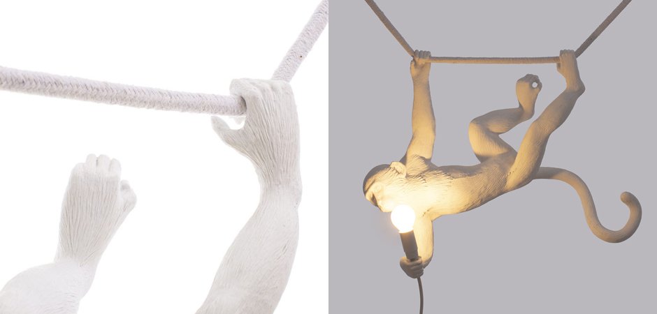 Подвесной светильник Seletti The Monkey Lamp Swing White Подвесной светильник Seletti The Monkey Lamp Swing White - Loft-Concept в Твери