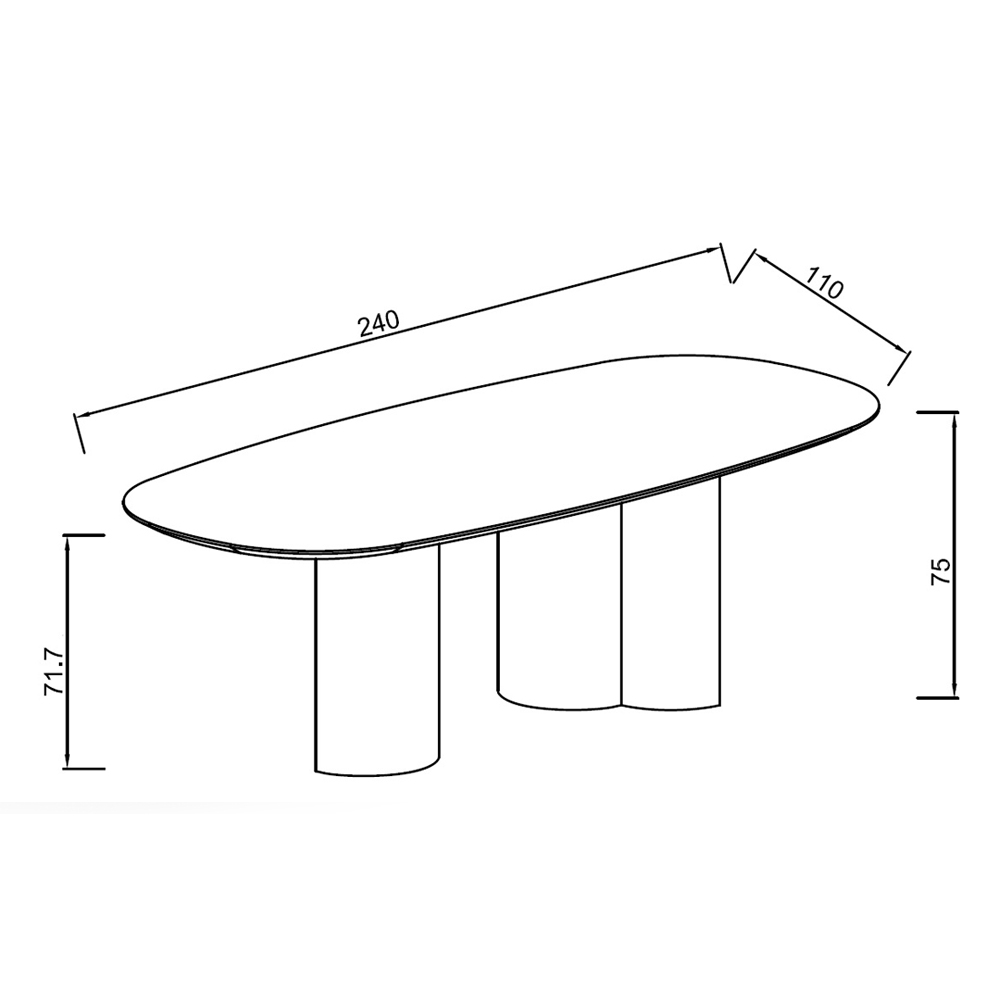 Стол обеденный мраморный с колоннами Marble Column Table в Твери