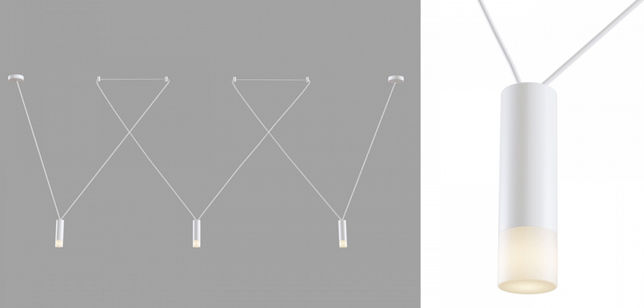 Wireflow LED White Suspension lam 3 патрона Wireflow LED White Suspension lam 3 патрона - Loft-Concept в Твери