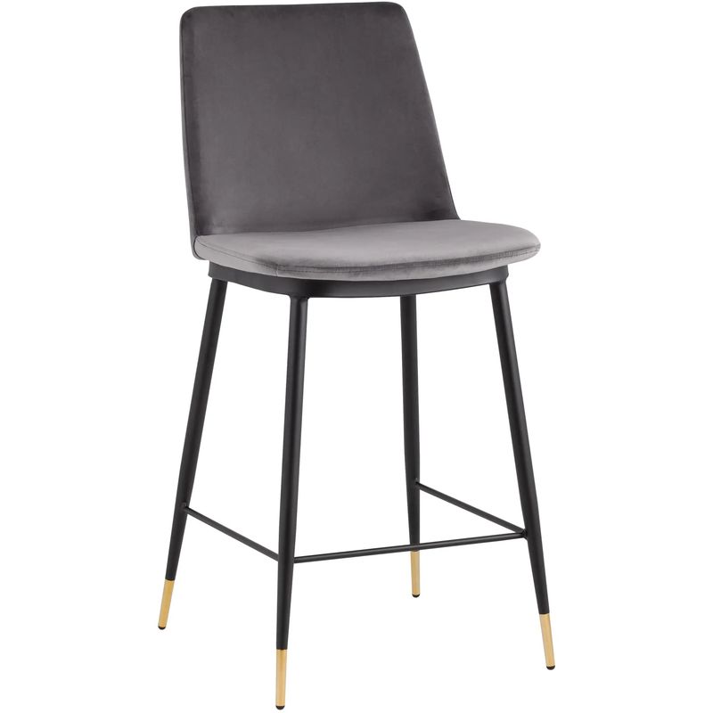 Полубарный Стул Melissa Chair Серый Велюр Серый Черный Полубарный Стул Melissa Chair Серый Велюр Серый Черный в Твери | Loft Concept