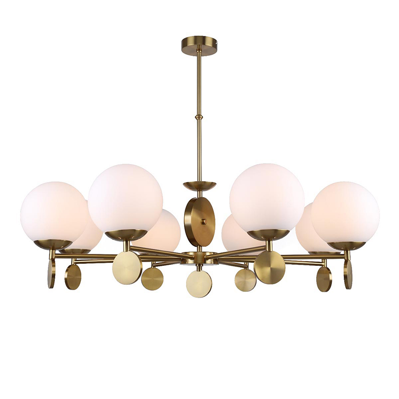 Люстра Kyran Chandelier Bronze 8 Бронза Белый Люстра Kyran Chandelier Bronze 8 Бронза Белый в Твери | Loft Concept
