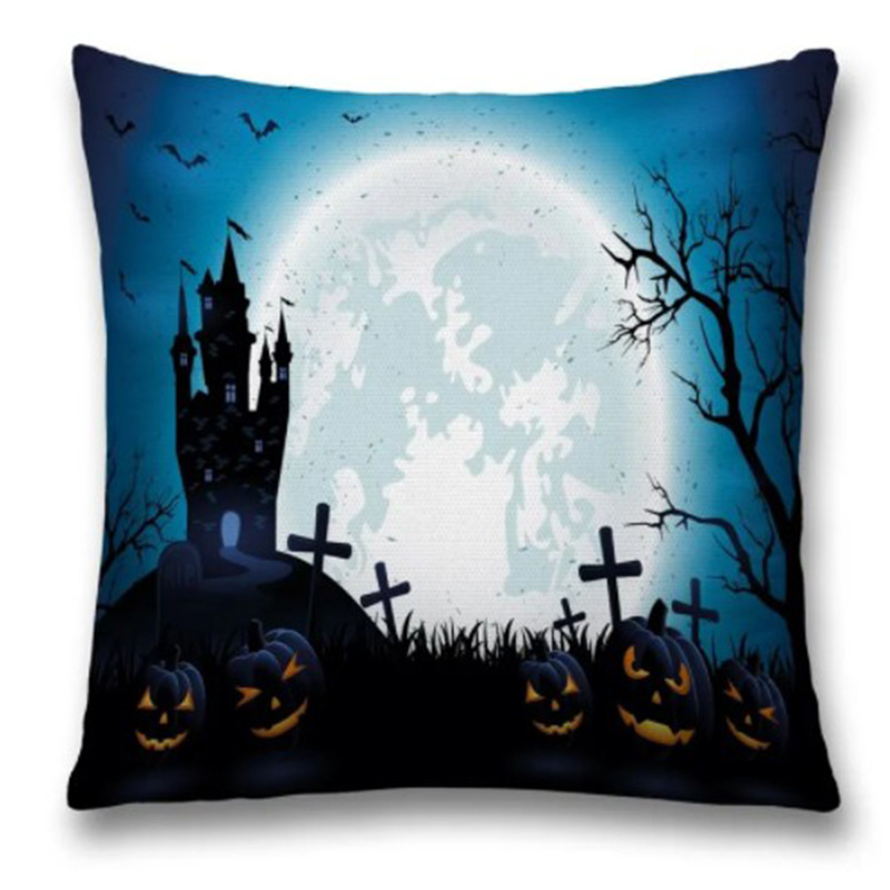 Подушка Halloween Moon Черный Синий Подушка Halloween Moon Черный Синий в Твери | Loft Concept