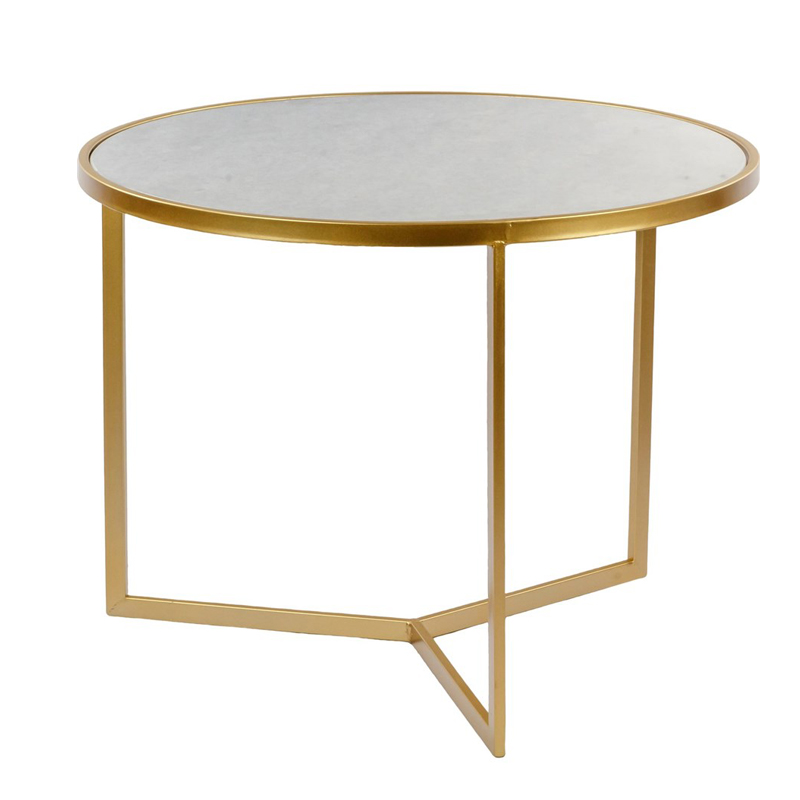 Приставной стол Round Table Marble Золотой Белый Мрамор Bianco Приставной стол Round Table Marble Золотой Белый Мрамор Bianco в Твери | Loft Concept