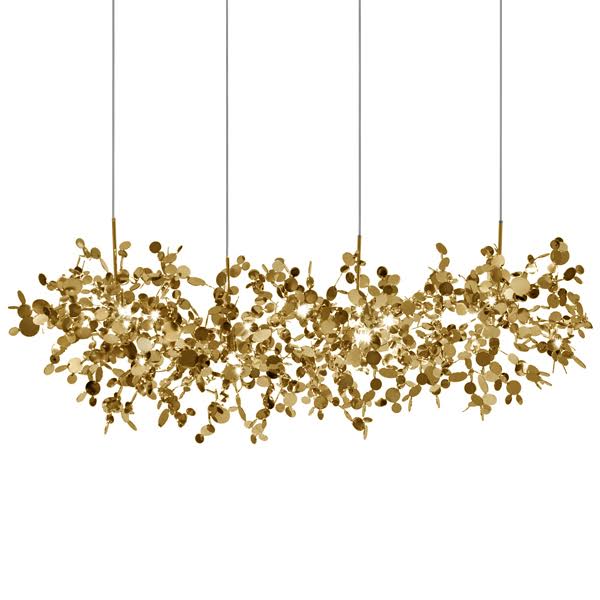 Люстра Terzani Argent Suspension Linear Gold Глянцевое золото Люстра Terzani Argent Suspension Linear Gold Глянцевое золото в Твери | Loft Concept
