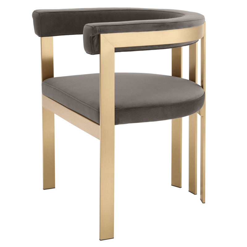 Стул Eichholtz Dining Chair Clubhouse grey Серый Латунь Стул Eichholtz Dining Chair Clubhouse grey Серый Латунь в Твери | Loft Concept