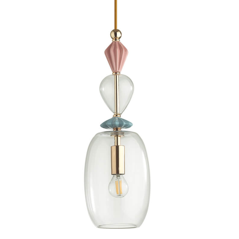 Подвесной светильник Iris Glas hanging lamp candy B Прозрачное Стекло Розовый пастельный Голубой Подвесной светильник Iris Glas hanging lamp candy B Прозрачное Стекло Розовый пастельный Голубой в Твери | Loft Concept