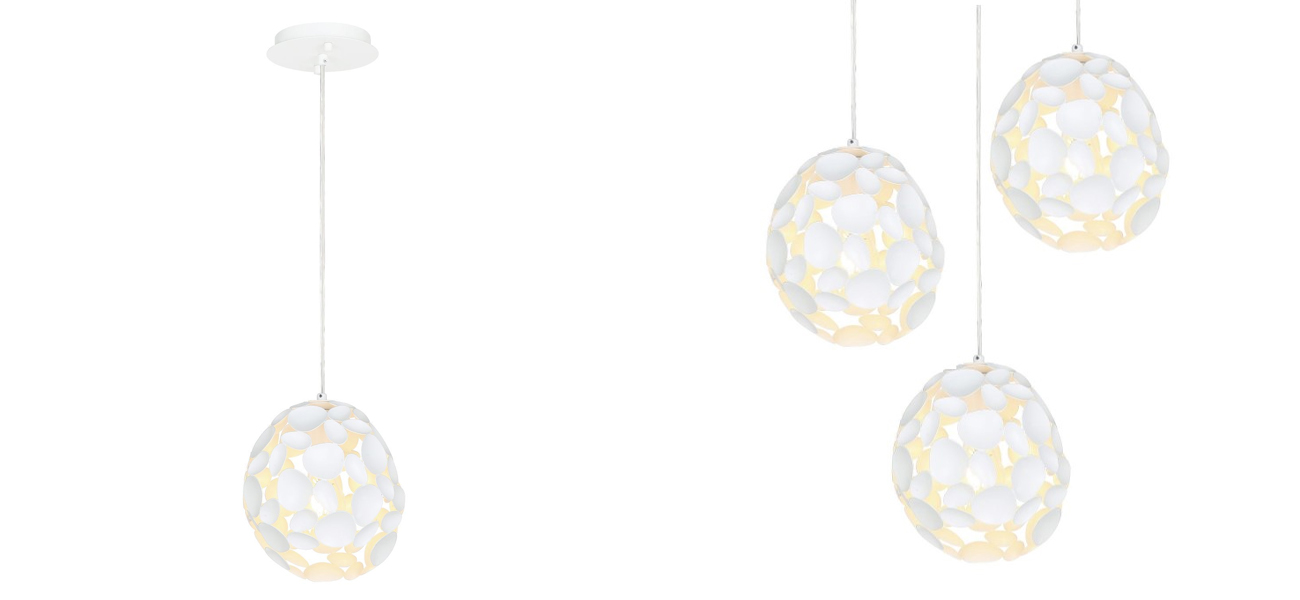 Подвесной светильник белого цвета CLAM - фото