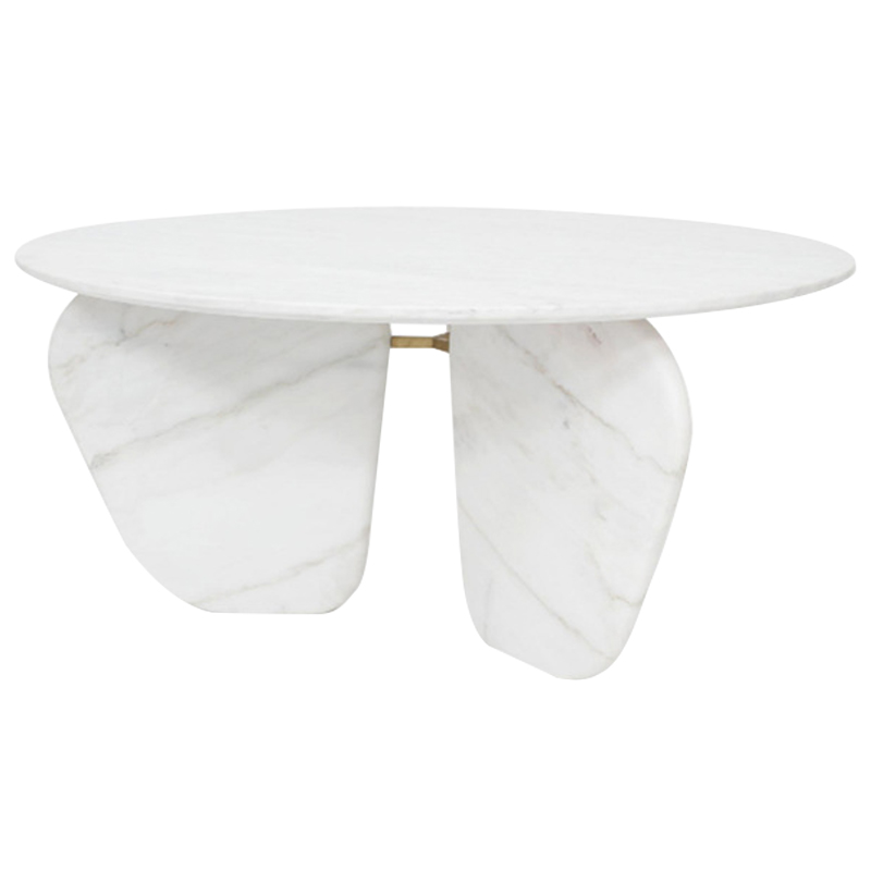 Обеденный стол Hera Dining Table Белый Мрамор Белый Мрамор Bianco Латунь Обеденный стол Hera Dining Table Белый Мрамор Белый Мрамор Bianco Латунь в Твери | Loft Concept