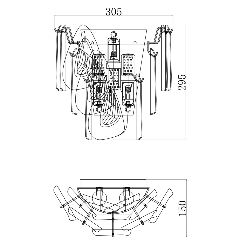 Бра с белыми и прозрачными подвесками Character Chandelier в Твери