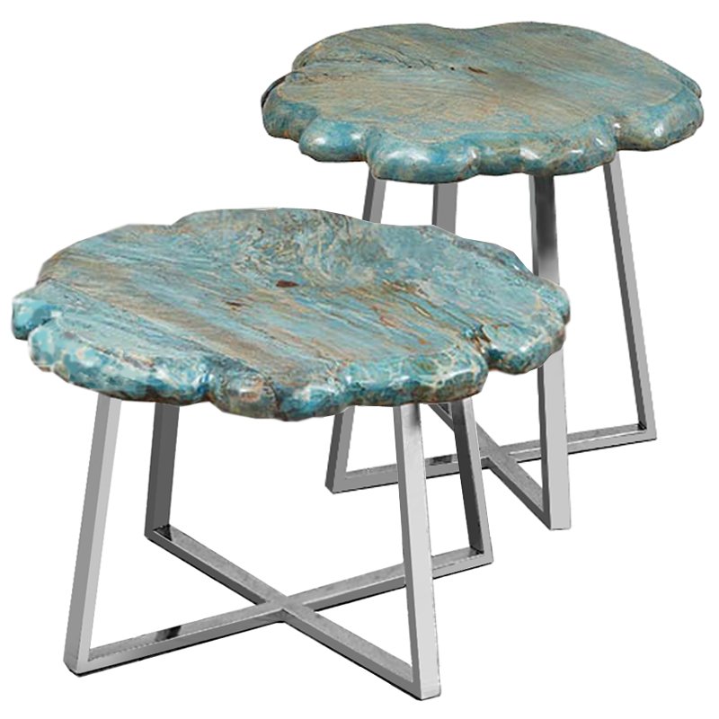 Приставной стол Melted Turquoise Бирюзовый Нержавеющая сталь Приставной стол Melted Turquoise Бирюзовый Нержавеющая сталь в Твери | Loft Concept