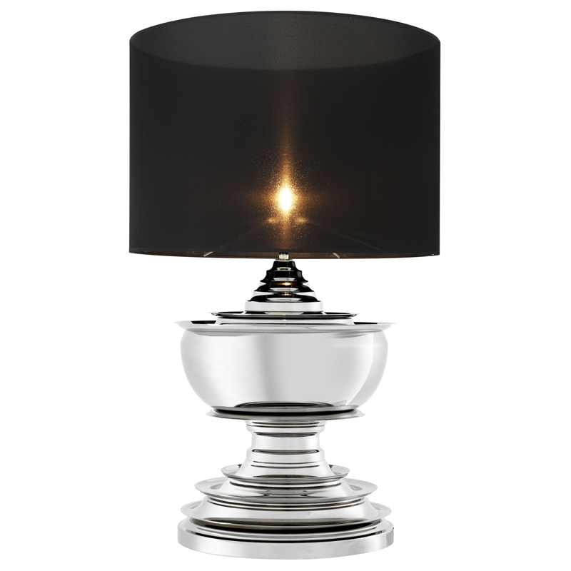 Настольная лампа Eichholtz Table Lamp Pagoda Никель Черный Настольная лампа Eichholtz Table Lamp Pagoda Никель Черный в Твери | Loft Concept