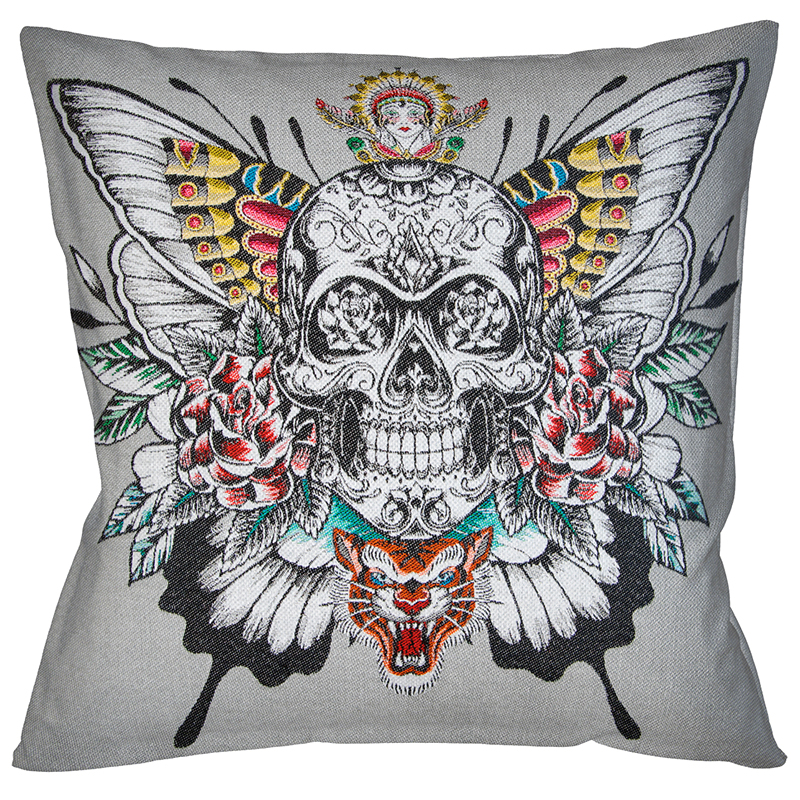 Декоративная подушка Ghost Rider Grey Мульти Декоративная подушка Ghost Rider Grey Мульти в Твери | Loft Concept