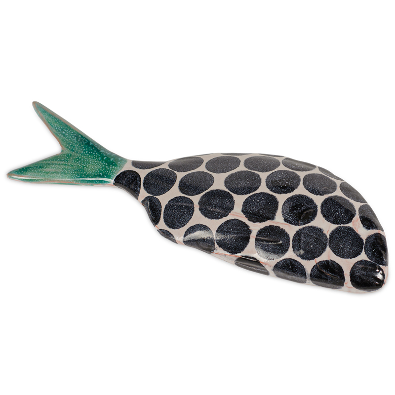 Статуэтка Abstract Fish Черно-белый Бирюзовый Статуэтка Abstract Fish Черно-белый Бирюзовый в Твери | Loft Concept