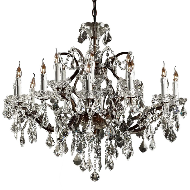 Люстра 19th c. Rococo IRON & CLEAR CRYSTAL Brown Chandelier 18 Прозрачное Стекло Коричневый винтаж Люстра 19th c. Rococo IRON & CLEAR CRYSTAL Brown Chandelier 18 Прозрачное Стекло Коричневый винтаж в Твери | Loft Concept