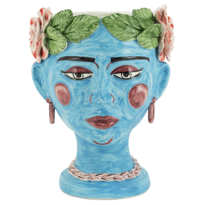 Ваза VASE HEAD SELVA COLOR Light blue Винтажный голубой Зеленый Ваза VASE HEAD SELVA COLOR Light blue Винтажный голубой Зеленый в Твери | Loft Concept
