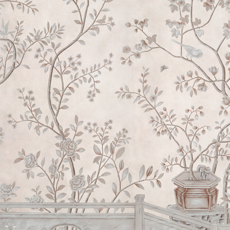 Обои ручная роспись Salon Vert Pewter gilded silk  в Твери | Loft Concept 